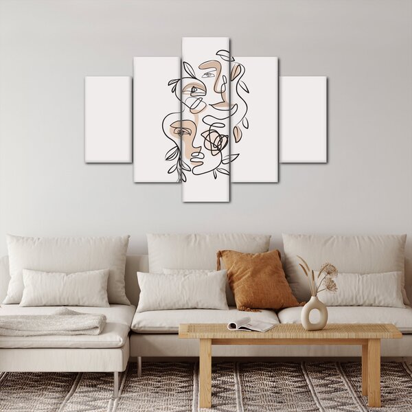 Obraz - Line art tváre (150x105 cm)