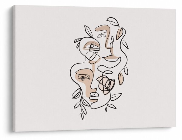 Obraz - Line art tváre (70x50 cm)