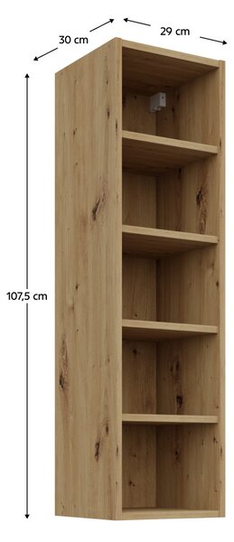 NovýNábytok.sk Horný kuchynský regál Arsella/Frosbona 30 G-108 OTW (dub artisan). Vlastná spoľahlivá doprava až k Vám domov. 1160692