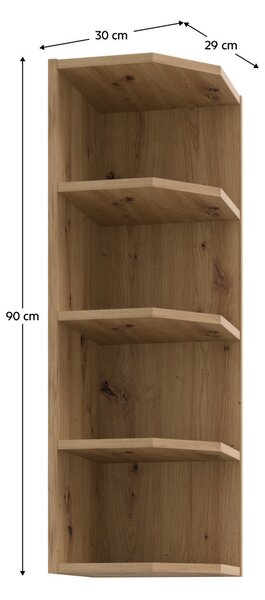 NovýNábytok.sk Horný kuchynský regál Arsella/Frosbona 30 G-90 ZAK (dub artisan). Vlastná spoľahlivá doprava až k Vám domov. 1160697