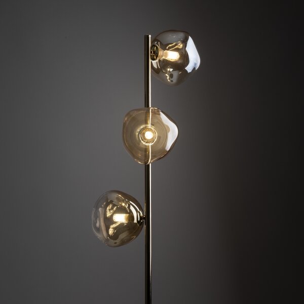 Brilagi - Stojacia lampa VULCANO 3xG9/8W/230V zlatá/dymová béžová