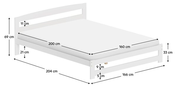 NovýNábytok.sk Manželská posteľ 160 cm Aimar 1 (biela) (s roštom). Vlastná spoľahlivá doprava až k Vám domov. 1160704