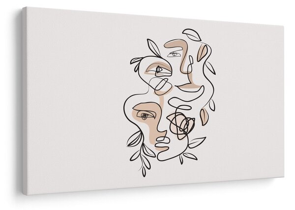 Obraz - Line art tváre (90x60 cm)