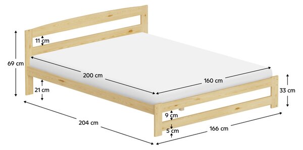 NovýNábytok.sk Manželská posteľ 160 cm Aimar 1 (prírodná) (s roštom). Vlastná spoľahlivá doprava až k Vám domov. 1160705