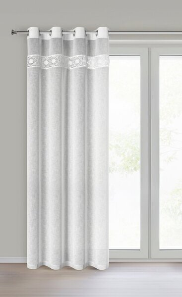 Dekorstudio Záclona EVIE s gipiúrovou lemovkou 140x250cm - biela