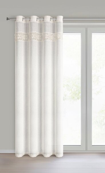 Dekorstudio Záclona CATLIN s dekoračnými krúžkami 140x250cm - prírodná
