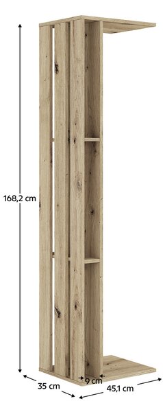 NovýNábytok.sk Kúpeľnový regál Caiga 1 (dub artisan). Vlastná spoľahlivá doprava až k Vám domov. 1160752