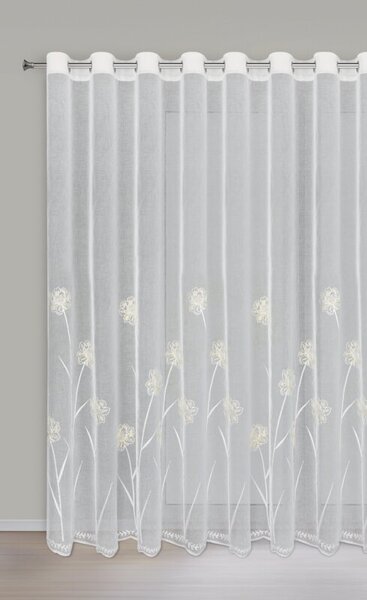 Dekorstudio Záclona TIANA s výšivkou a lesklou niťou 400x250cm - biela