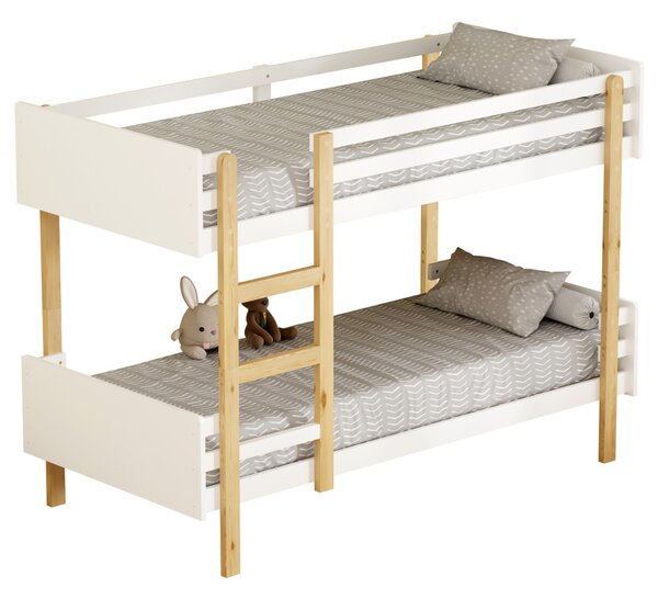 NovýNábytok.sk Poschodová posteľ 200x90 cm Dealers 1 (dub + biela) (s roštami). Vlastná spoľahlivá doprava až k Vám domov. 1160766