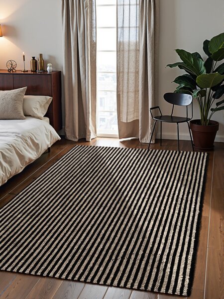 Koberec Elle Decoration Harvest Ebony Ivory Black