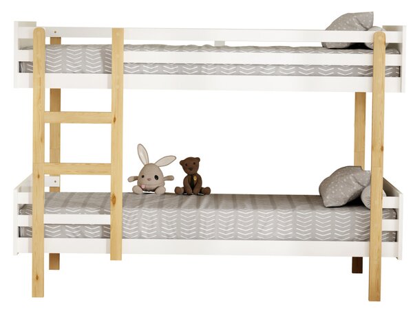 NovýNábytok.sk Poschodová posteľ 200x90 cm Dealers 1 (dub + biela) (s roštami). Vlastná spoľahlivá doprava až k Vám domov. 1160766