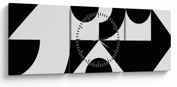 Obraz - Geometrická abstrakcia N⁰1 (s hodinami) (90x30 cm)