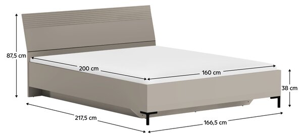 NovýNábytok.sk Manželská posteľ 160 cm Denegacion 1 (sivohnedá) (s roštom) (s úl. priestorom). Vlastná spoľahlivá doprava až k Vám domov. 1160800
