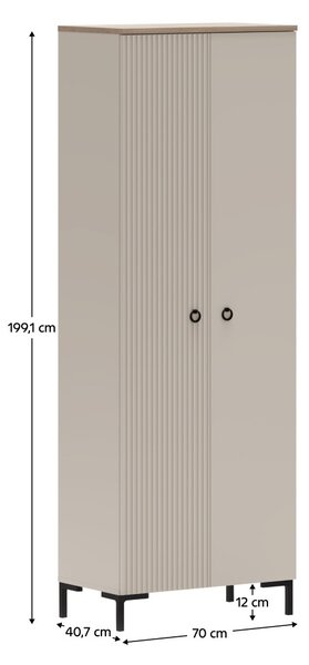 NovýNábytok.sk Šatníková skriňa Denegacion 3 (sivohnedá + dub silverjack). Vlastná spoľahlivá doprava až k Vám domov. 1160803