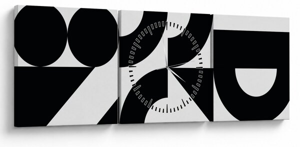 Obraz - Geometrická abstrakcia N⁰2 (s hodinami) (90x30 cm)