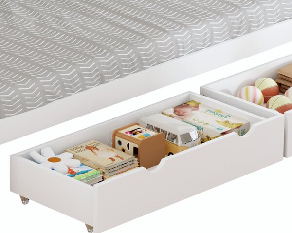 NovýNábytok.sk Detská posteľ 90 x 200 cm s prístelkou Esperabamos 1 (biela) (s roštami) (s úl. priestorom). Vlastná spoľahlivá doprava až k Vám domov. 1160824