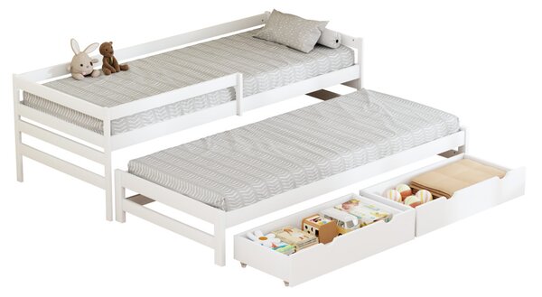 NovýNábytok.sk Detská posteľ 90 x 200 cm s prístelkou Esperabamos 1 (biela) (s roštami) (s úl. priestorom). Vlastná spoľahlivá doprava až k Vám domov. 1160824