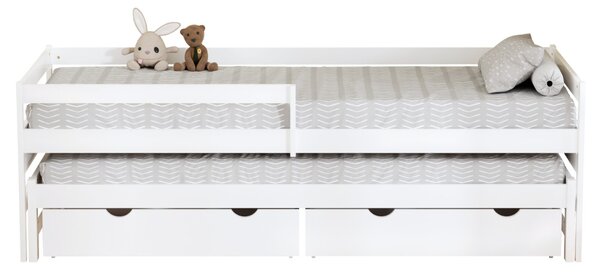 NovýNábytok.sk Detská posteľ 90 x 200 cm s prístelkou Esperabamos 1 (biela) (s roštami) (s úl. priestorom). Vlastná spoľahlivá doprava až k Vám domov. 1160824