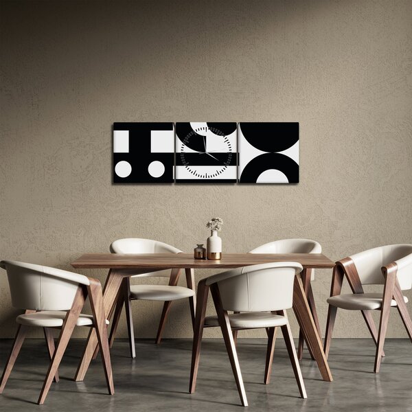 Obraz - Geometrická abstrakcia N⁰3 (s hodinami) (90x30 cm)