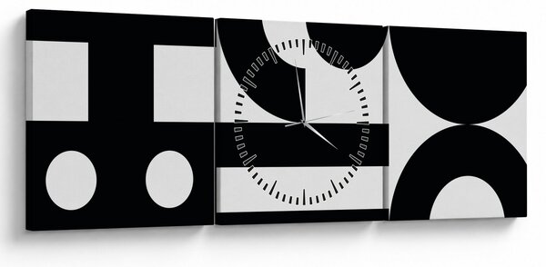 Obraz - Geometrická abstrakcia N⁰3 (s hodinami) (90x30 cm)