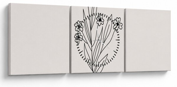 Obraz - Lúčny kvet N⁰1 (s hodinami) (90x30 cm)