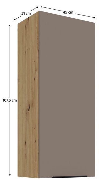 NovýNábytok.sk Horná kuchynská skrinka Finanzas 45 G-108 1F (pieskovosivá + dub artisan). Vlastná spoľahlivá doprava až k Vám domov. 1160883