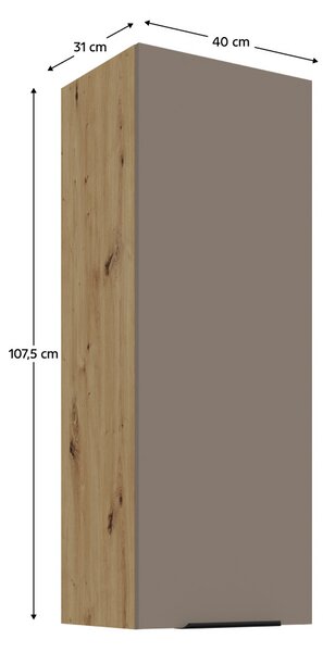 NovýNábytok.sk Horná kuchynská skrinka Finanzas 40 G-108 1F (pieskovosivá + dub artisan). Vlastná spoľahlivá doprava až k Vám domov. 1160879