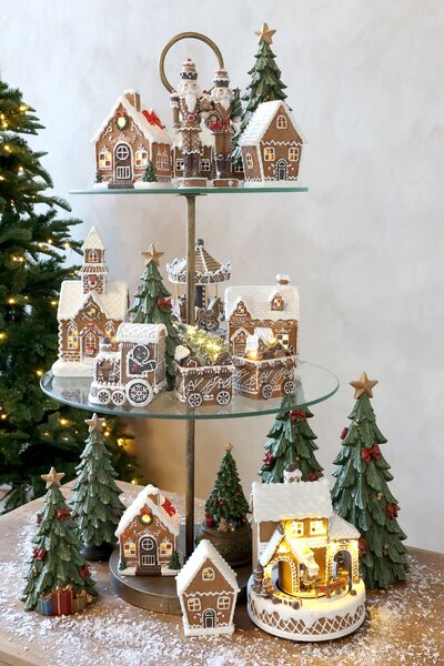 Zelený vianočný stromček s mašľami Noël Tree z polyresinu – Ø 15,5*32 cm - Chic Antique