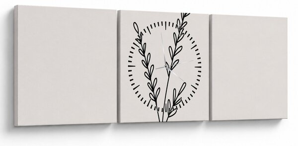 Obraz - Lúčny kvet N⁰2 (s hodinami) (90x30 cm)