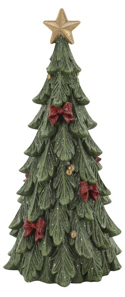 Zelený vianočný stromček s mašľami Noël Tree z polyresinu – Ø 15,5*32 cm - Chic Antique