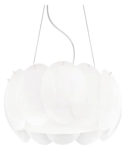 Ideal Lux - Závesné svietidlo OVALINO na lankách 5xE27/60W/230V pr. 44 cm biela