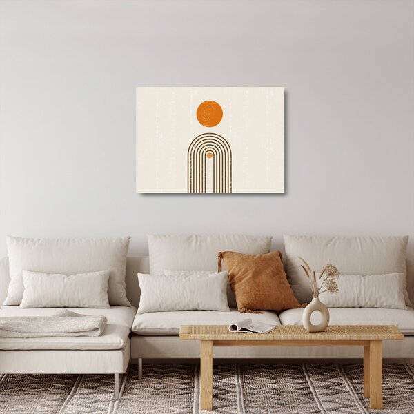 Sklenený obraz - Hnedé oblúky (70x50 cm)