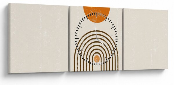 Obraz - Hnedé oblúky (s hodinami) (90x30 cm)