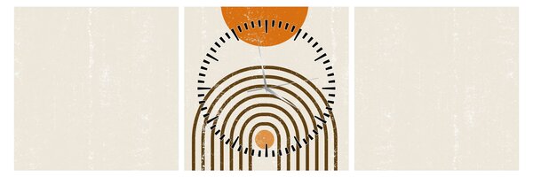 Obraz - Hnedé oblúky (s hodinami) (90x30 cm)
