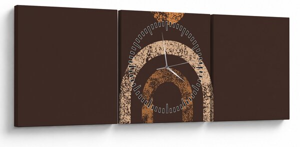 Obraz - Oranžové oblúky N⁰1 (s hodinami) (90x30 cm)
