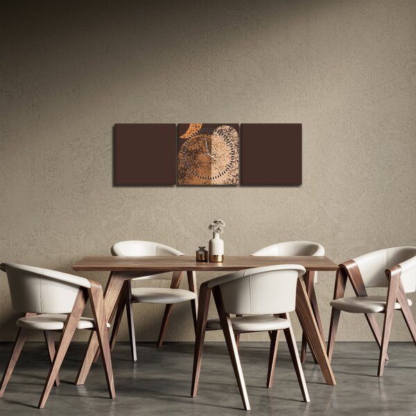 Obraz - Oranžové oblúky N⁰2 (s hodinami) (90x30 cm)