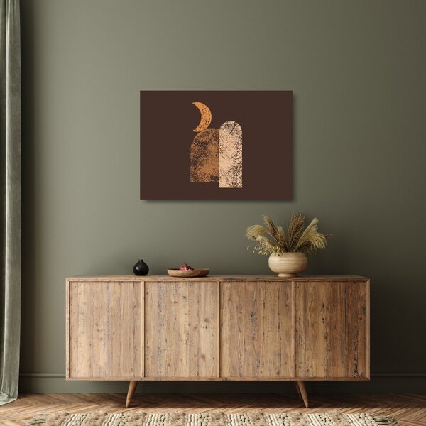 Sklenený obraz - Oranžové oblúky N⁰2 (70x50 cm)
