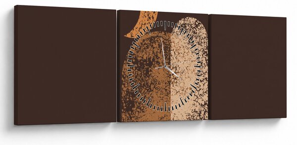 Obraz - Oranžové oblúky N⁰2 (s hodinami) (90x30 cm)