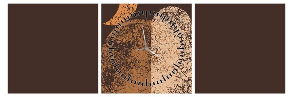 Obraz - Oranžové oblúky N⁰2 (s hodinami) (90x30 cm)