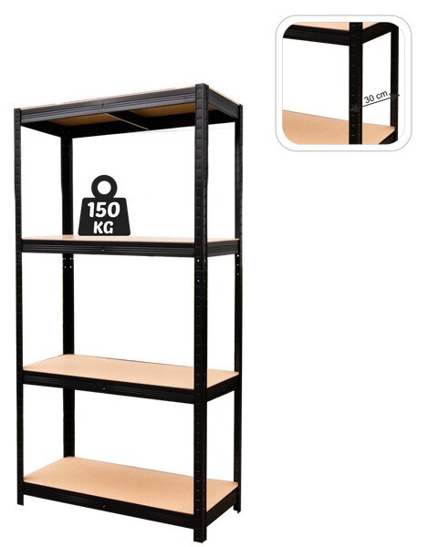 Regál GWI0582 čierny 70x150x30 cm