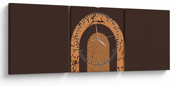 Obraz - Oranžové oblúky N⁰3 (s hodinami) (90x30 cm)