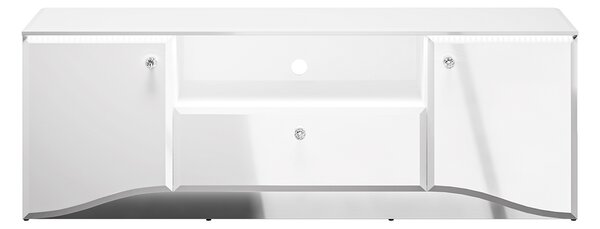 TV STOLÍK CRISTINE BIELY LESK + ZRKADLO 160 cm