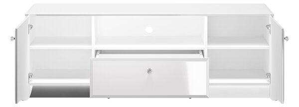 TV STOLÍK CRISTINE BIELY LESK + ZRKADLO 160 cm