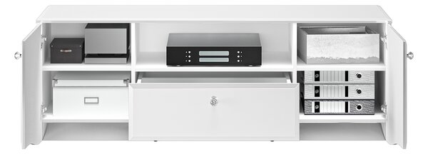 TV STOLÍK CRISTINE BIELY LESK + ZRKADLO 160 cm