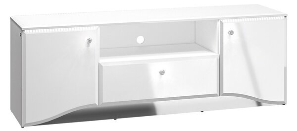 TV STOLÍK CRISTINE BIELY LESK + ZRKADLO 160 cm