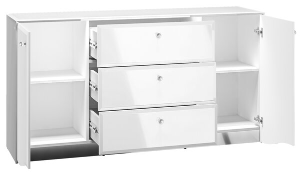 KOMODA CRISTINE BIELY LESK + ZRKADLO 160 cm