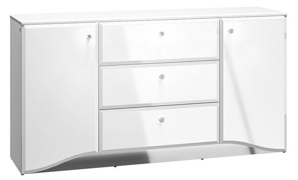 KOMODA CRISTINE BIELY LESK + ZRKADLO 160 cm