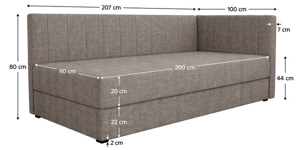NovýNábytok.sk Jednolôžková posteľ (váľanda) 90 cm Lavarse 1 (hnedá) (s matracom) (s úl. priestorom). Vlastná spoľahlivá doprava až k Vám domov. 1161111