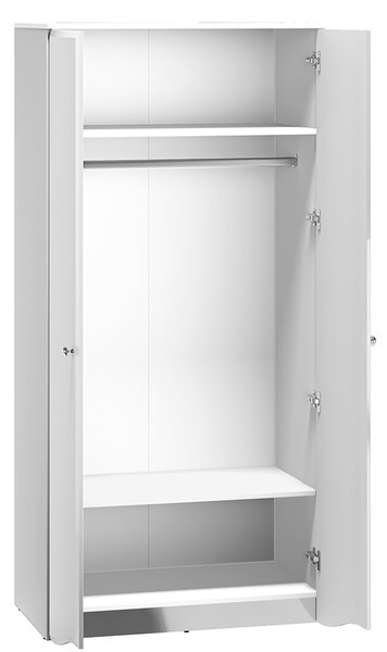 ŠATNÍKOVÁ SKRIŇA CRISTINE BIELY LESK + ZRKADLOVÝ SOKEL 90 cm