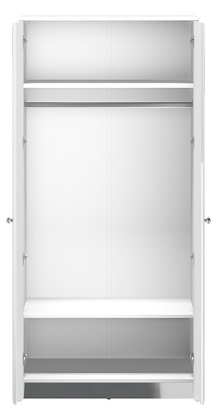 ŠATNÍKOVÁ SKRIŇA CRISTINE BIELY LESK + ZRKADLOVÝ SOKEL 90 cm